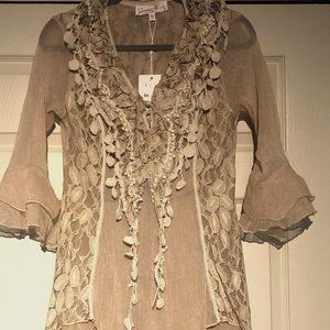 Pretty Angel lace tunic top with bell sleeves